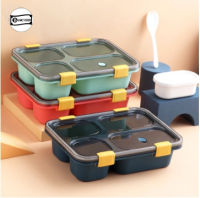 กล่องข้าวสแตนเลส 4 ช่อง เก็บความร้อน กล่องข้าวสแตนเลสพกพา Stainless steel food box กล่องข้าวสแตนเลสสีพื้น