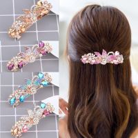 New Rhinestone Crystal Flower Hairpin Womens Simple Ponytail Hair Clip Fashion Hair Accessories