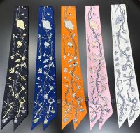 【CW】 2023 New Design Scarf Luxury Brand Silk Fashion Headband Foulard Hair Scarves Neckerchief