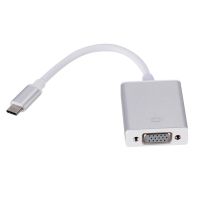 Konverter adaptor kabel USB 3.1 Tipe C laki-laki ke VGA perempuan untuk komputer MacBook