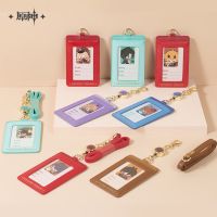 【CW】㍿✵✠  Official Game Genshin Zhongli Klee Cartoon Photocard Holder Keychain Photo Sleeve ID Card Cover Student Pendant