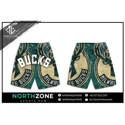 NBA Milwaukee Bucks Full Sublimation Short with two sided pockets (SHORT)