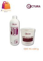 (แบบชุด) LECTURA ผงฟอก ฟอกผม ทำสีผม แฮร์ ไบรทเทนเนอร์+ไฮโดรเจน 1000 ml. + 400 g.