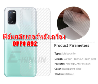 OPPO A92  ฟิล์มสติกเกอร์หลังเครื่อง 3d ใสลายเคฟล่า กันน้ำกันเหงื่อ กันรอยขีดข่วน