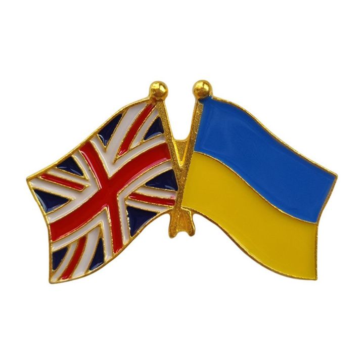 okdeals-เข็มกลัดธงเข็มกลัดปกคอเสื้อธงชาติป้ายนักการทูตเข็มกลัดธงชาติยูเครนและสหราชอาณาจักร