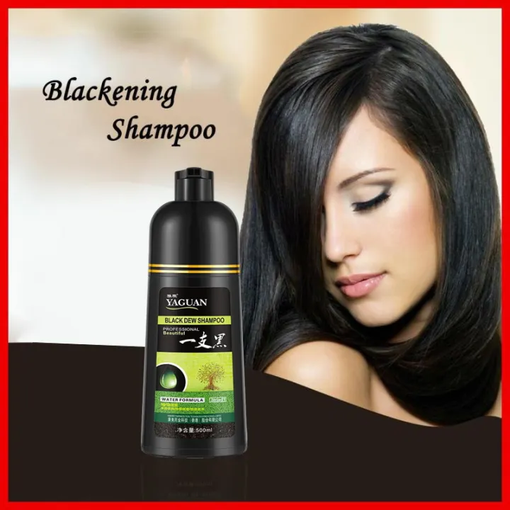 500ML Original Natural Black/Brown Hair Dye Shampoo Organic Permanent Black  Shampoo Natural Blackening Hair Shampoo