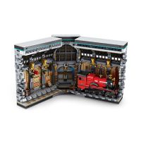 Magic Train Station Leading To Academy Bookend MOC 66031 Decoration Building Bricks Street View Model Blocks Creative Toy Gift