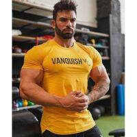 2023 NewVANQUISH VQ ฟิตเนสชายเสื้อยิมผ้าฝ้าย Bodybuilding.100