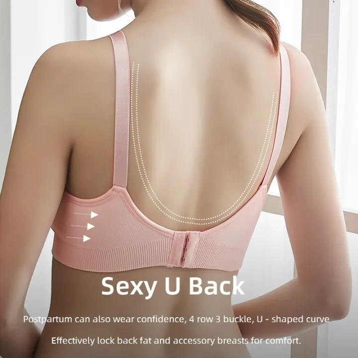 Plus Size Nursing Bra Breathable Women Breastfeeding Underwear Seamless Maternity Bra Push Up