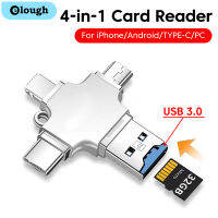 Elough OTG การ์ดรีดเดอร์ USB 3.0สำหรับ Jenis C IOS อะแดปเตอร์ไมโคร TF Penyesuai Kad Memori Samsung PC Xiaomi Antara Muka