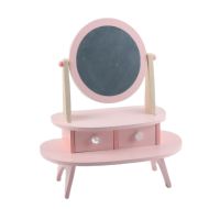 Fashion Wooden Beauty Set Makeup Table Toy Cosmetic Vanity Princess Dresser With Mirror For Girls