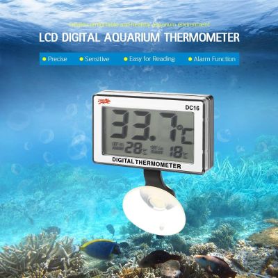 ตู้ปลาแท็งก์ปลาดิจิตอลจอแอลซีดีเครื่องวัดอุณหภูมิน้ำใต้น้ำ0 ° C ~ 50 ° Cปลุกอุณหภูมิสูง/ต่ำอุปกรณ์ตู้ปลา