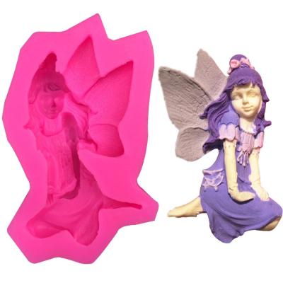 【✲High Quality✲】 RTERT54634 น่ารัก Fairy หญิงรูปนางฟ้า3d Fondant เค้กแม่พิมพ์ซิลิโคนเกรดอาหาร Mastic Pastry Candy Clay การทำสบู่เครื่องมือสำหรับเทียน F0236