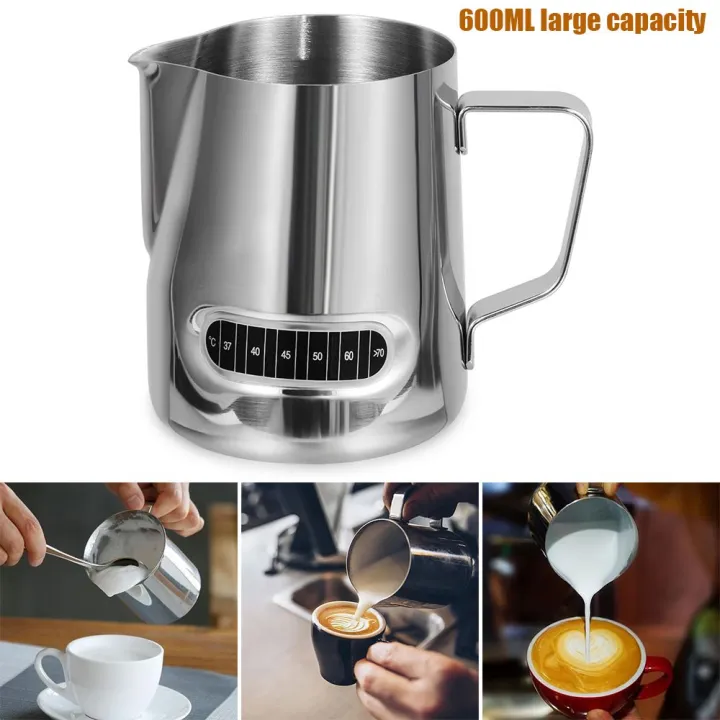 WEARXUNKANGDA Milk Jug Cup Milk Coffee with Temperature Display Latte ...