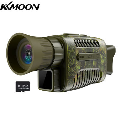 KKmoon กล้องถ่ายภาพ1080P แบบพกพาสำหรับกลางคืนใช้ในเวลากลางคืนอุปกรณ์บันทึกวิดีโอ4X กล้องส่องเดียวซูมดิจิตอล5MP 8MP 12MP ความละเอียดของภาพถ่าย7ระดับของการปรับวิดีโอดิจิทัลกล้องอินฟราเรดหลอดเดียว
