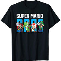 เสื้อยืดโอเวอร์ไซส์เสื้อยืดลำลอง Super Mario Bros Characters Letter Fill Graphic T-Shirt Sports T-shirt S-5XL เสื้อยืดแฟชั่นลำลอง