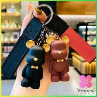 Winsome พวงกุญแจแฟชั่นยุโรปเหนือหมีผูกโบว์ พวงกุญแจหมี จี้ห้อยกระเป๋า  keychain