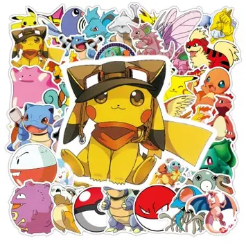 10/30/50/100pcs Cute Pokemon Cartoon Stickers DIY Car Guitar Laptop Phone  Squirtle Pikachu Anime Decal Kawaii Kids Sticker Toys - AliExpress