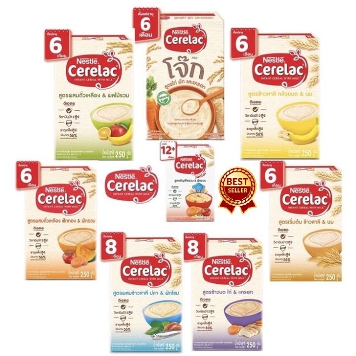 โฉมใหม่-cerelac-ซีรีแล็ค-โจ๊ก-อาหารเสริมสำหรับทารก-อายุตั้งแต่-6-เดือน-ถึง-1-ปี-สูตรไก่-ผัก-และแครอท-200-กรัม