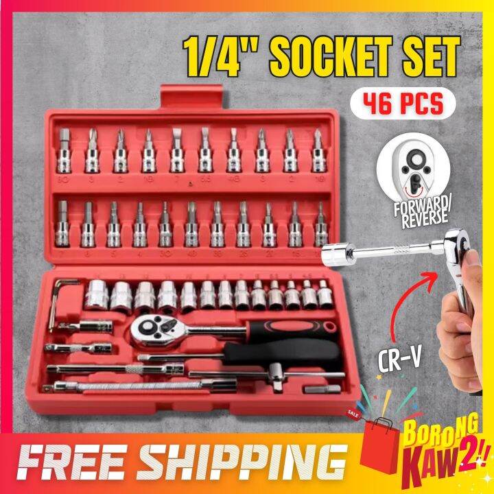 BKK PROMR6311 46Pcs 1/4 Inch Tools Screwdriver Box Socket Set Tool Box