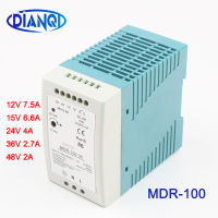 ขนาดเล็กเอาต์พุตเดี่ยวอุตสาหกรรม DIN Rail Switching Power Supply Ac Dc MDR 100W เอาต์พุต12V 15V 24V 36V 48V พร้อม CE