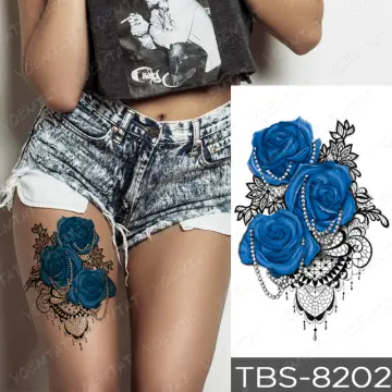 Chest Tattoo Sticker Blue Temporary Arm Waterproof Leg Fake Tattoos Body  Art 