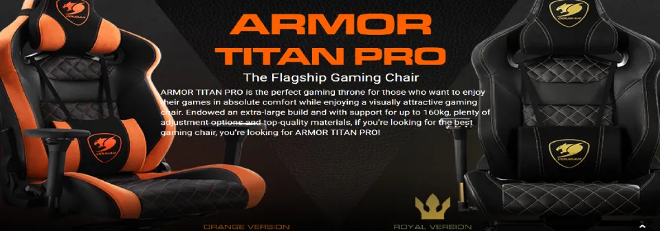 COUGAR ARMOR TITAN PRO GAMING CHAIR ALUMINUM BASE/4D-ARMREST/PVC-LEATHER