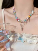 ♕► Dopamine Necklace Colorful Star Clavicle Chain 2023 New Explosive Personalized Beaded Hot