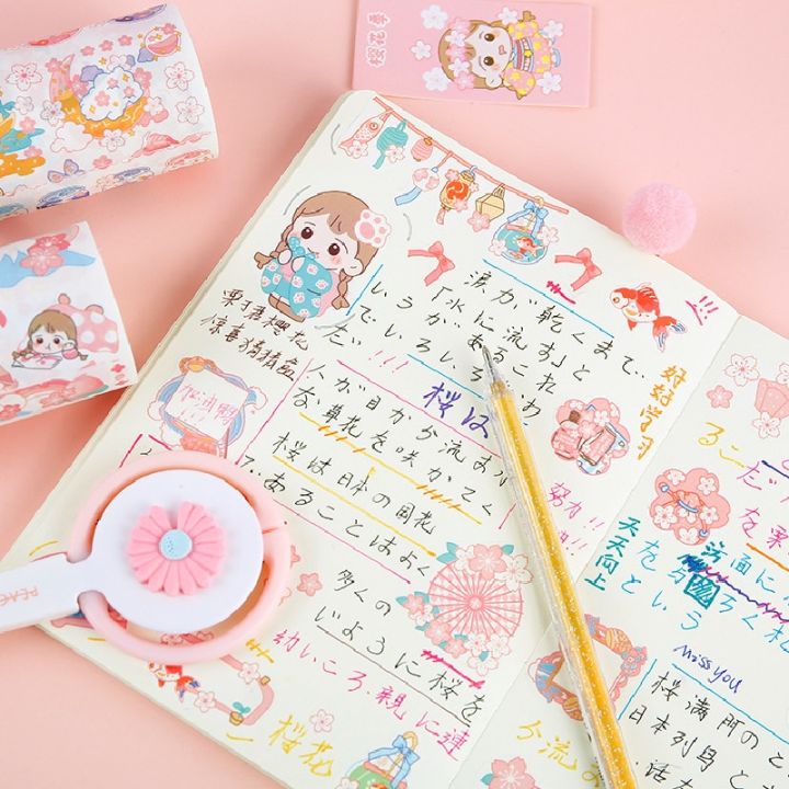 cute-pink-girl-decoration-tape-guessing-box-student-diy-cartoon-decoration-tape