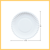 จานกระดาษ 6 นิ้ว  เคลือบ PE อย่างดี (50 ใบ/1แพ็ค) บรรจุ 6 แพ็ค