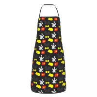 Mouse Minnie Mickey Pattern Aprons for Women Men Anime Figure Adult Kitchen Chef Bib Tablier Cuisine Cooking Baking Gardening