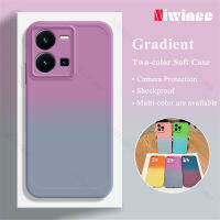 NIWINEE เคสโทรศัพท์เต็มรูปแบบ TPU ไล่ระดับสีสำหรับกล้องวงจรปิดแบบสี VIVO Y35ซิลิโคนป้องกันเคสนิ่มใส่โทรศัพท์ตก DJ01-1ฝาครอบด้านหลังกันกระแทก