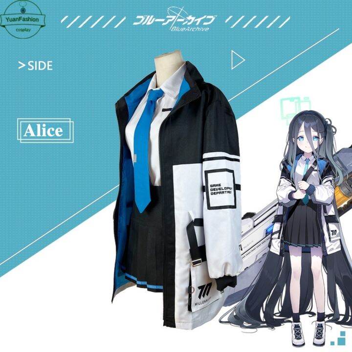 สินค้าเฉพาะจุด-blue-archive-ไฟล์เก็บถาวรสีน้ำเงิน-cos-alice-cosplay-เครื่องแต่งกายประจำวัน-ประสิทธิภาพของเกม-การฟื้นฟูที่สมบูรณ์แบบ