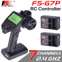 Flysky G7P RC เครื่องส่งสัญญาณและตัวรับสัญญาณ R7P FS-R7P 7CH 2.4Ghz รีโมทคอนลสำหรับ Crawler รถบรรทุกรถเรือหุ่นยนต์ FS-G7P