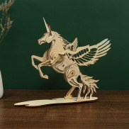 Đồ chơi lắp ráp gỗ 3D Mô hình Kỳ lân Unicorn Laser