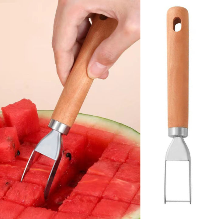 1pcs 2 In 1 Portable Watermelon Fork Slicer Multi-purpose