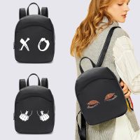Small Backpacks Women Fashion Chest Printing Female Mini School Bags Black Rucksack for Girls 2022 New Casual Backpack 【AUG】
