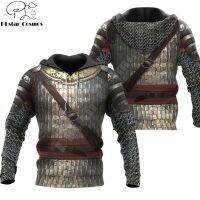 3D Printed Chainmail Knight Medieval Armor Men Hoodie Harajuku Fashion Hooded Sweatshirt Unisex Jacket Cosplay hoodies QS-003