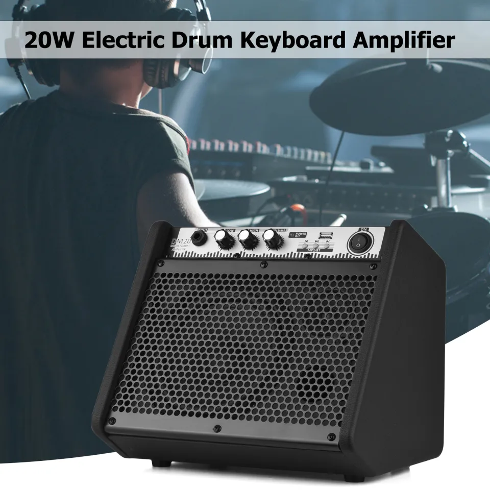 COOLMUSIC DM20 20W Electric Drum Amplifier Keyboard Amp Speaker 2