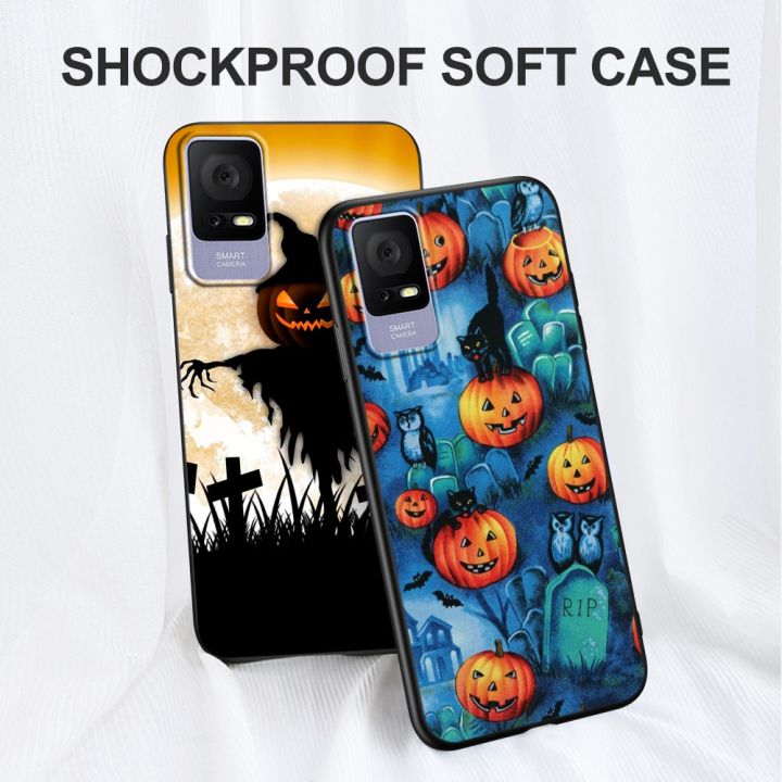 case-for-tcl-405-406-case-back-phone-cover-protective-soft-silicone-black-tpu-halloween-cute-funda
