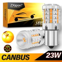 2ชิ้นไม่มีไฮเปอร์แฟลชไฟ Led P21W การปรับแต่งรถแคนบัสไฟสัญญาณ1156 BA15S PY21W BAU15S T20 7440 WY21W เหลืองอำพัน12V 24V