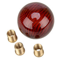 ใหม่รถ Auto Ball Manual MT Gear Shift Lever Shifter Knob Head คาร์บอนไฟเบอร์สีแดง Universal