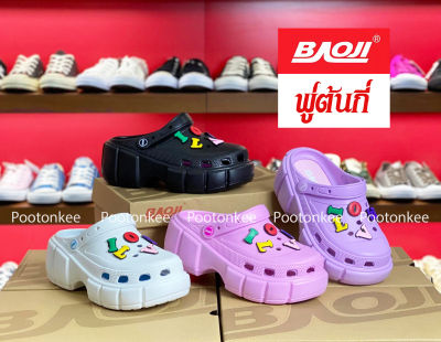 Baoji รุ่น BO37-113 รองเท้าแตะบาโอจิ รองเท้าแตะผู้หญิง ส้นสูง ลาย LOVE ไซส์ 36-40 ของแท้ สินค้าพร้อมส่ง
