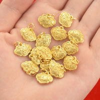 10pc Natural Gufa Gold Longevity lock Beads DIY celet Bangle Earrings Shajin Accessories Jewellery Fashion Amulet Women Men