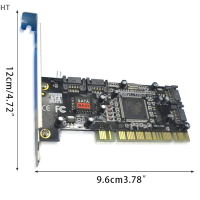 HT PCI TO 4พอร์ต SATA อะแดปเตอร์การ์ดขยายตัวควบคุมการโจมตีสำหรับพีซีเดสก์ท็อป HDD SSD