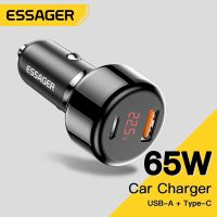 Essager 65W USB Car Charger Type C Fast Charge QC3.0 4.0 PD3.0 For iPhone 14 13 Xiaomi Huawei Samsung Mobile cell phones Adapter