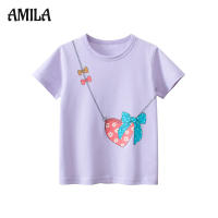 AMILA เสื้อยืดแขนสั้นฉบับภาษาเกาหลีของหญิงเสื้อแขนครึ่ง