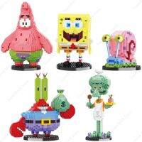 ชุดตุ๊กตาลายอิฐชุดปลาดาวแพททริกการ์ตูน SpongeBob คลาสสิคของขวัญของเล่นเพื่อการศึกษาเด็กสำหรับบล็อกตัวต่อ