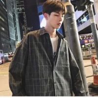 【Ready】? Buy one get one free plaid shirt mens Korean style trendy long-sleeved shirt student casual spring mens jacket