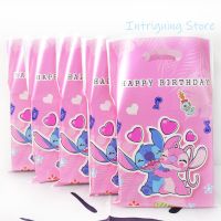 Disney Cartoon Lilo   Stitch Theme Plastic Candy Loot Bag Handle Gift Bag Kids Boys Girls Favor Birthday Party Decoration Suppli